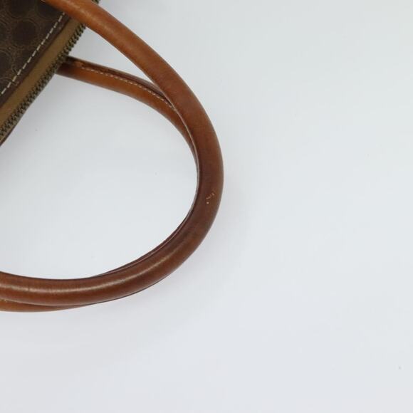 CELINE Macadam Canvas Hand Bag Pvc Leather Brown Gold - Picture 7 of 12